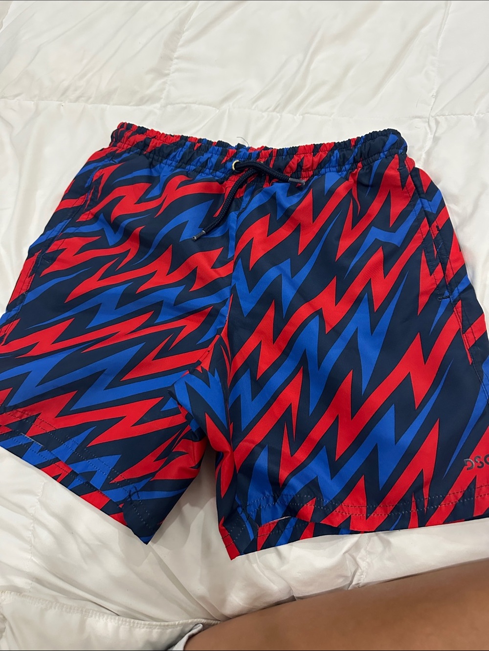 DSG Red & Blue Zigzag Kids Shorts